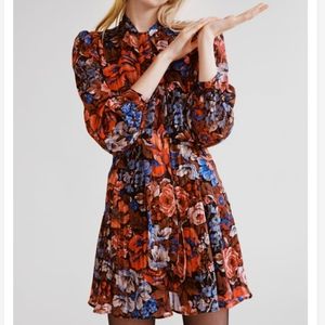 Zara Floral Mini Dress - Red, Blue, Black